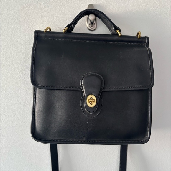 Vintage COACH Willis Leather Crossbody Bag Black - Picture 2 of 16